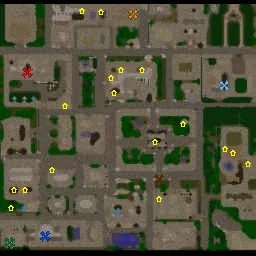 Minimap of Life of a Peasant: a crowded town of streets and houses