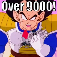 Over 9000 meme - screenshot from Dragon Ball Z with Vegeta and the text 'It's Over 9000!'